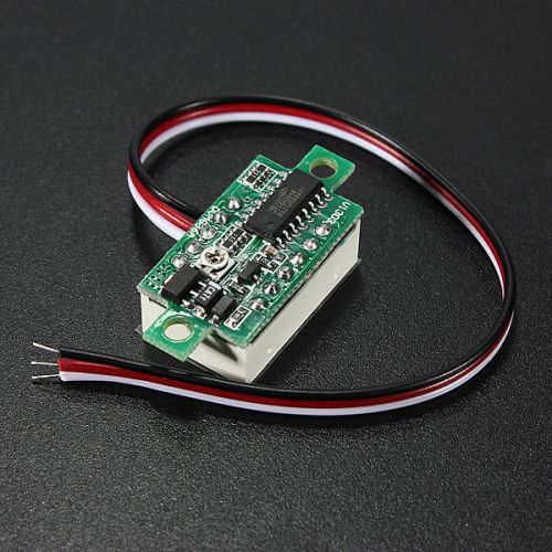 2 pcs mini green led meter 3-digital display voltmeter module dc 0-32v 3 wire us for sale