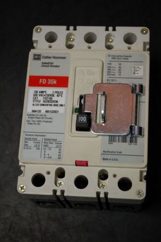 Cutler-Hammer FD3100 Industrial Circuit Breaker (3PH/100A)