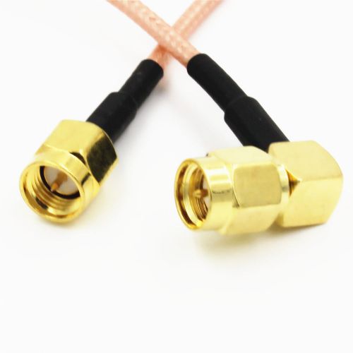 1 x SMA male right angle to SMA male RF straight cable RG316 pigtail 15cm