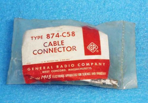 NEW GENERAL RADIO GR 874-C58 CONNECTOR, 50 Ohm RG-58 Coaxial Cable