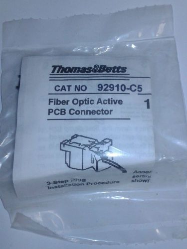 Thomas &amp; Betts Cat No. 92910-C5 Fiber Optic Active PCB Connector Data Link Red