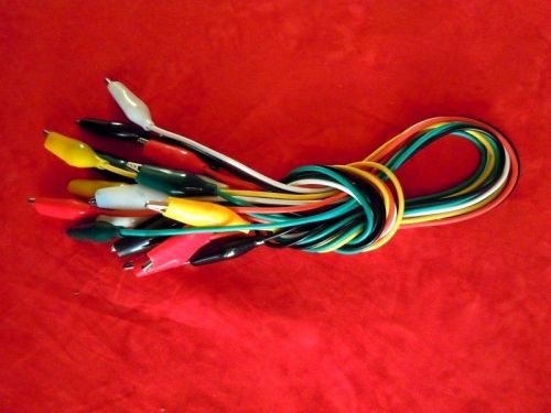 10pcs 20&#034; double-ended crocodile clip alligator test jumper probe lead wire for sale