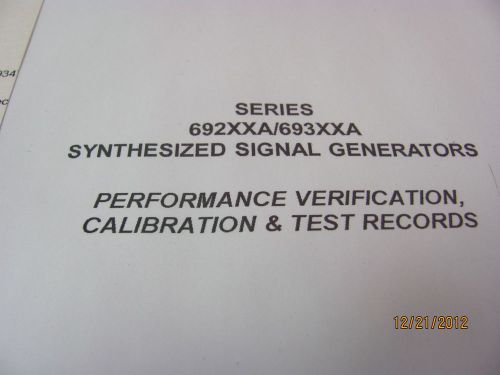 ANRITSU 692XXA/693XXA Synthesized Signal Generators - Performance Verification