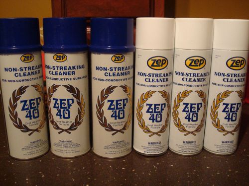 WOW! 6 CANS * ZEP 40 Non-Streaking GLASS WINDOW Cleaner FREE SHIP! - new cans
