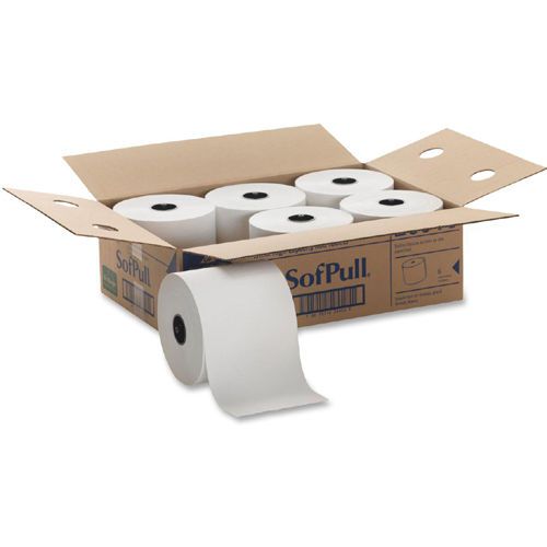 SofPull Hardwound Roll Paper Towels - 6 / Carton - 7.09&#034; x 1000 ft - White