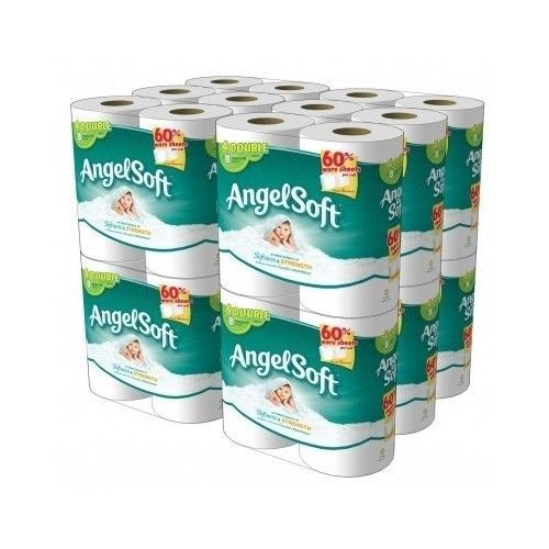 Angel Soft Toilet Paper 48 Double Rolls Pack Bathroom Tissue White Case 2 ply
