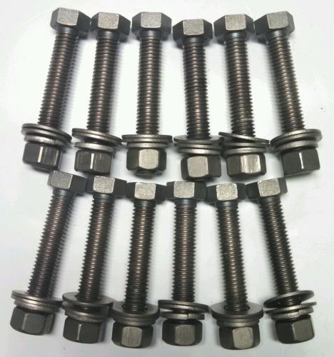 12 pieces, 7/16&#034;x 3&#034; titanium bolts, 24 flat washers, nuts, lock washers for sale