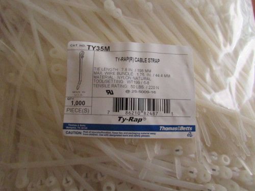 Case of 5 bags of 1000 = 5000, t &amp; b #ty35m, ty-rap, 7.8&#034; long, max bundle 1.75&#034; for sale