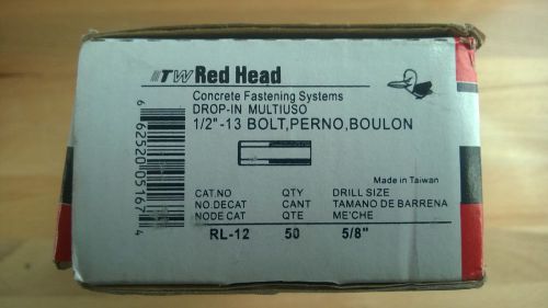 Red Head 1/2&#034;-13 Drop-in concrete anchor Part# RL-12 Box of 50