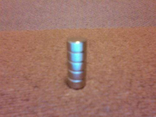 5 neodymium cylindrical (1/4 x 1/8) inches cylinder magnets. for sale