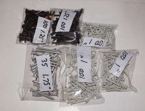 535 Aluminum Nails .5 lb 1&#034; White 1.25&#034; Black 1.75&#034; No color