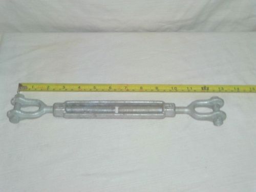 Two Jaw Turnbuckle for Wire Rope Cable 13 Inches Closed To Full Open 18&#034; Galv.
