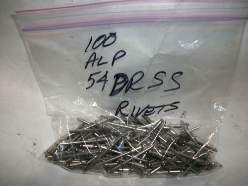 Rivets, 100 alp stainless steel, pop type 5-4 for sale