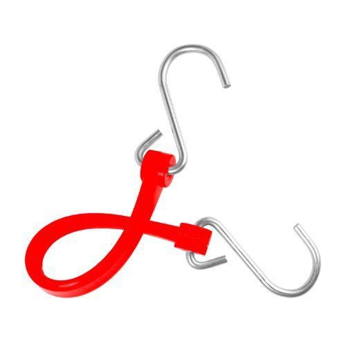The Perfect Bungee 7-Inch Strap with Stainless Steel S-Hooks  Red