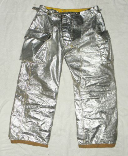 Morning pride silver aluminated rip stop fire fighting pants nomex size 40 x 30 for sale
