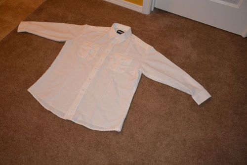 Two &#034;Blauer&#034; 8600 Z  Long Sleeve White Shirts17.5 (32-33) *NEW*