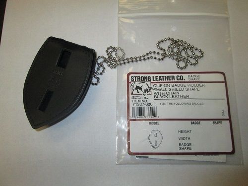 Strong Leather 71337-0002 Small Shield Velcro Closure Badge Holder Chain Black
