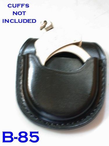 B85 G&amp;G Detective CCW Plain Black Leather Open Topped Handcuff Case