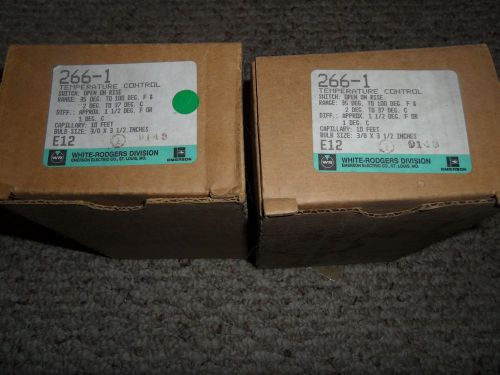 White rogers 266-1 temperature control thermostat 35 -100f 10ft cap nib 2 for 1 for sale