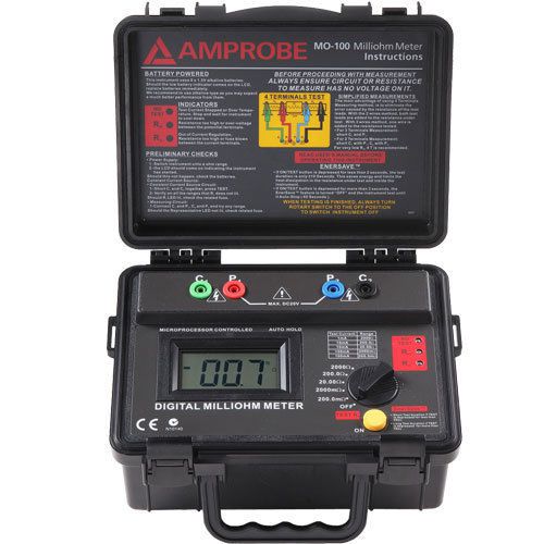 Amprobe mo-100 battery powered milliohm meter for sale