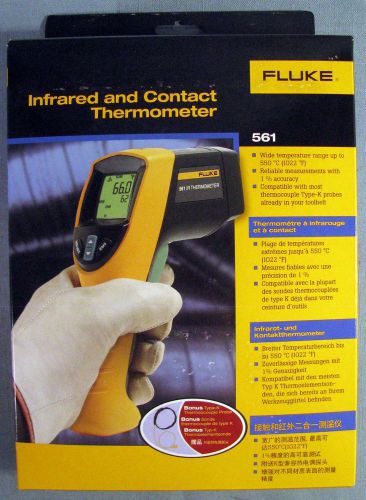 NEW FLUKE 561 HVAC PRO INFRARED &amp; CONTACT THERMOMETER -40 TO 1022 FREE SHIPPING