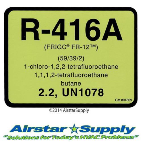 R-416A  •  Refrigerant Identification Label  •  Pack of (10) Labels