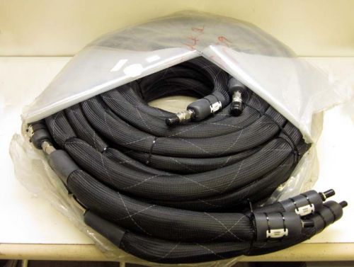 2 new 75ft swagelok pb-8 1/2&#034; braided rubber hose w/6 stainless fittings for sale