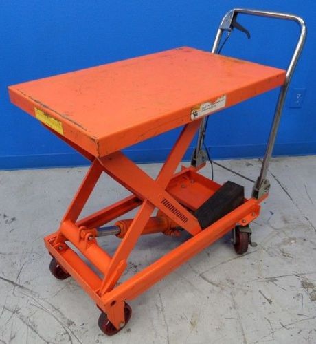 1000 lb capacity portable hydraulic scissor lift table cart 31-3/4&#034; x 19.5&#034; for sale
