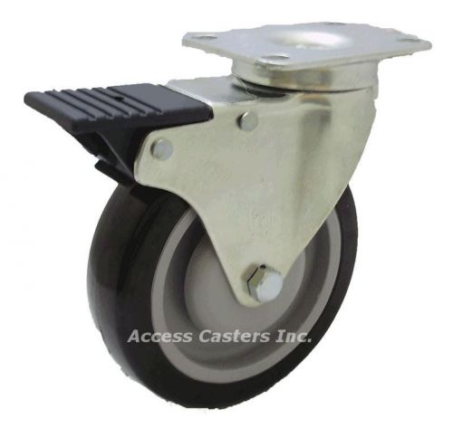 5p28pb 5&#034; swivel caster with total lock brake, polyurethane wheel, 265 lb. cap. for sale