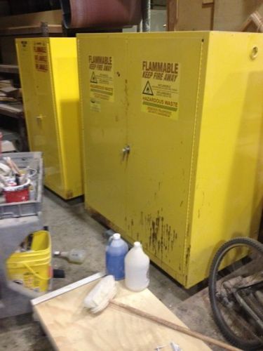 Two 45 Gallon Yellow Fireproof Cabinet