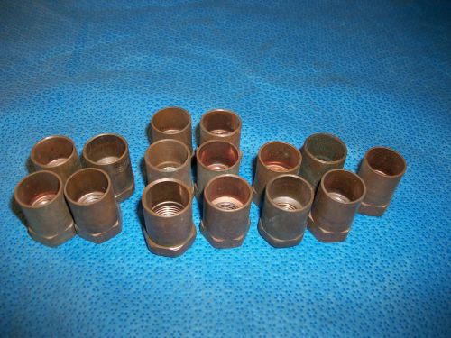 Group of 3/8&#039;&#039;  &amp; 1/4&#039;&#039; female pipe by 1/2&#039;&#039; tubing copper couplings for sale