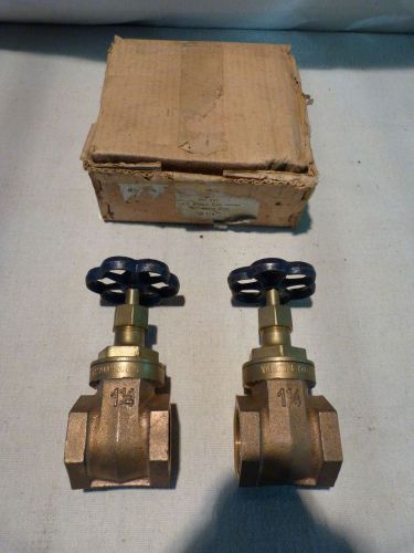 2 New Old Stock Webstone 1-1/4” brass Gate Valves 150 lbs NOS