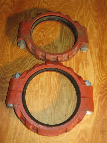 Lot of 2 victaulic 10&#034; sprinkler pipe fitting clamp coupling new for sale