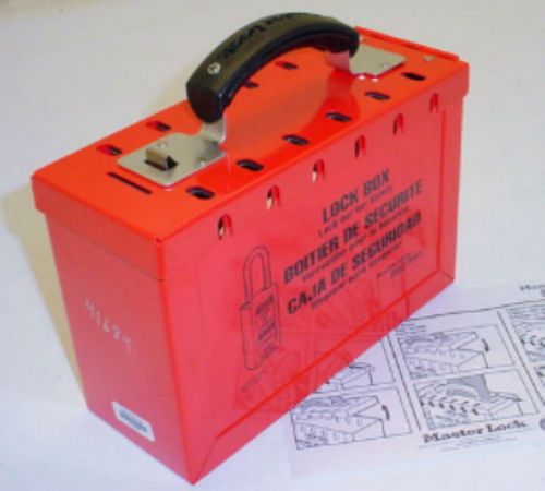 Masterlock 498a portable red group lock box lockout tagout nib new for sale