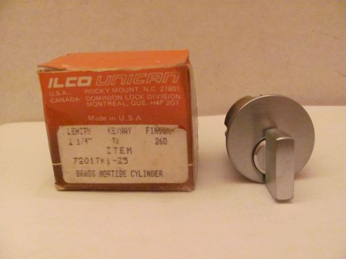 Ilco brass mortise cylinder / 1 1/4&#034; length / keyway - thumbturn / finish - 26d) for sale