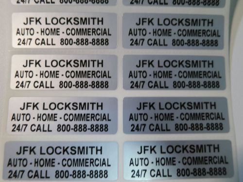 1000 glossy silver personalized waterproof name stickers labels for locksmiths for sale