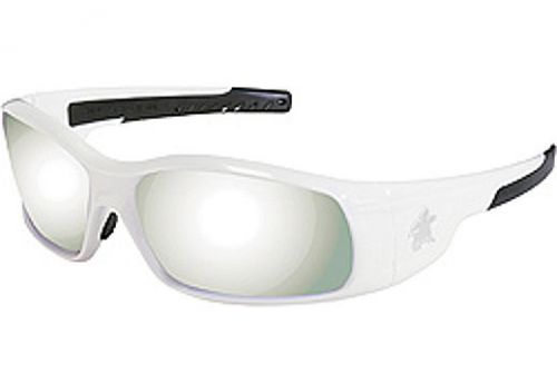 $11.50**WHITE FRAME SILVER MIRROR LENS**SWAGGER SAFETY GLASSES**FREE SHIPPING