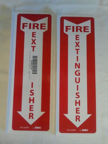QTY: 2 4&#034;x12&#034; Fire Extinguisher Sign\s NMC FX126FR with flange for mounting