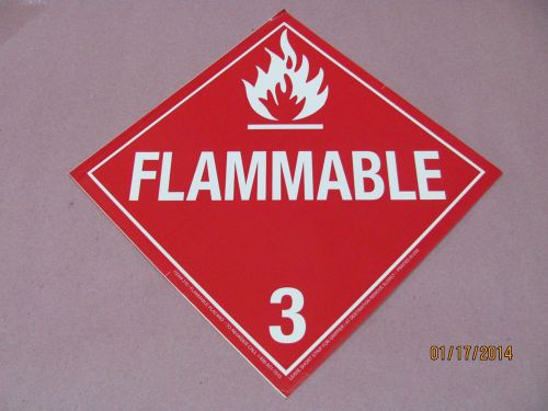 (5) flammable liquids cardboard sign placard 10.75&#034; class 3 dot hm-206 dot-26808 for sale