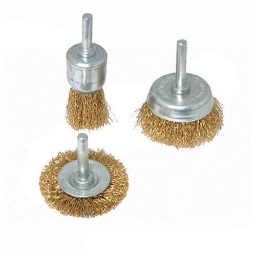 Silverline 3 Piece 6Mm Shank Wire Wheel End Brush &amp; Cup Brush Set Power Tool