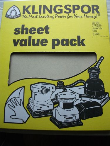 9x11 Aluminum Oxide Sanding Sheets, Klingspor Sandpaper, 50 pack,  320 grit