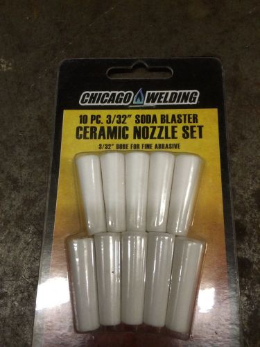 New 10 pc. 3/32&#034; soda blaster ceramic nozzle set chicago welding for sale