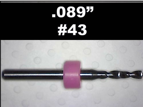 .089&#034; - #43  carbide drill bit - new one piece - cnc dremel pcb  hobby models for sale