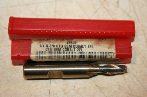 Cleveland twist drill end mill cobalt 1/4x3/8 ctd 2 fl sgl sq end cc 42607 for sale