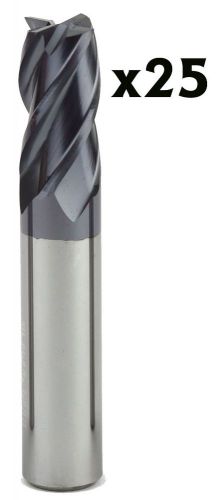 1/2 Carbide Endmill | TiAin Coated | 4 flute Center Cutting 25 PCS
