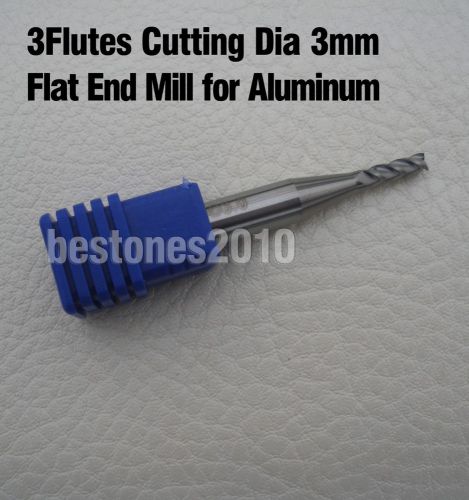Lot 1pcs solid carbide endmills 3flute cutting dia 3mm flat aluminum endmills for sale