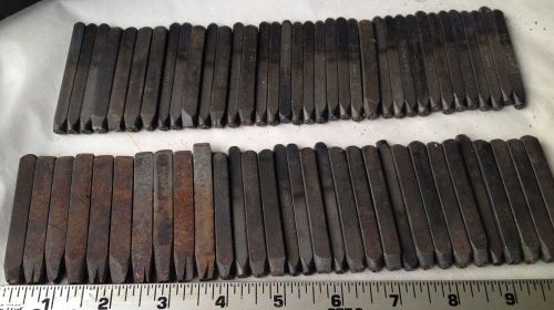 VINTAGE LATHE MACHINIST HAND MADE STEEL LETTER &amp; NUMBER STAMPS 67 PIECES