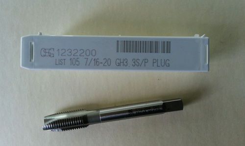 OSG 1232200, 7/16-20 GH3 3FL Spiral Point Plug Tap