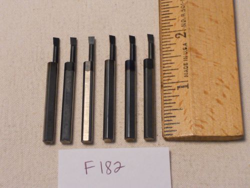 6 USED SOLID CARBIDE BORING BARS. 3/16&#034; SHANK. MICRO 100 STYLE. B-120500 (F182}
