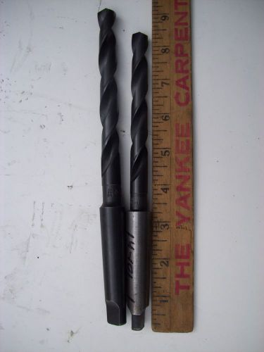 #2 morse taper drill bits- 1 national 1 cleforge for 12&#034; sears craftsman lathe for sale